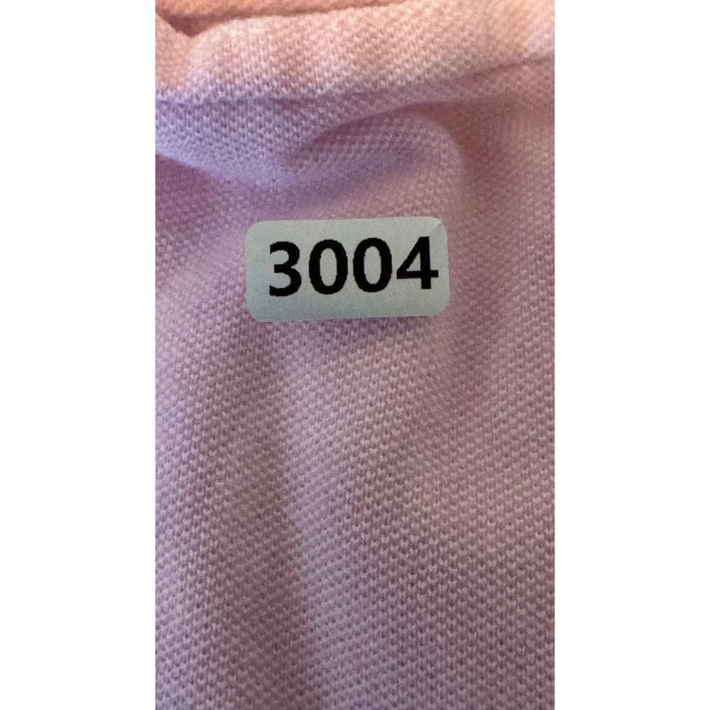 Ralph Lauren Baby Girls Pink Cotton Pique Polo Button Front Dress 9M Long Sleeve